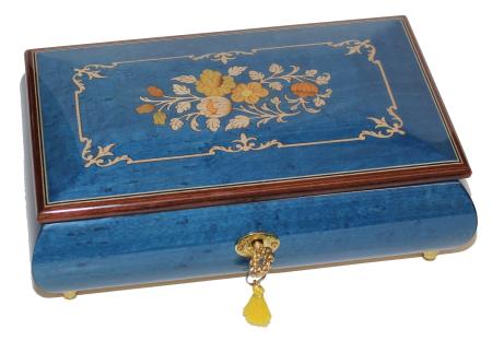 Nr.70CF06 Intarsien Blumen Blau